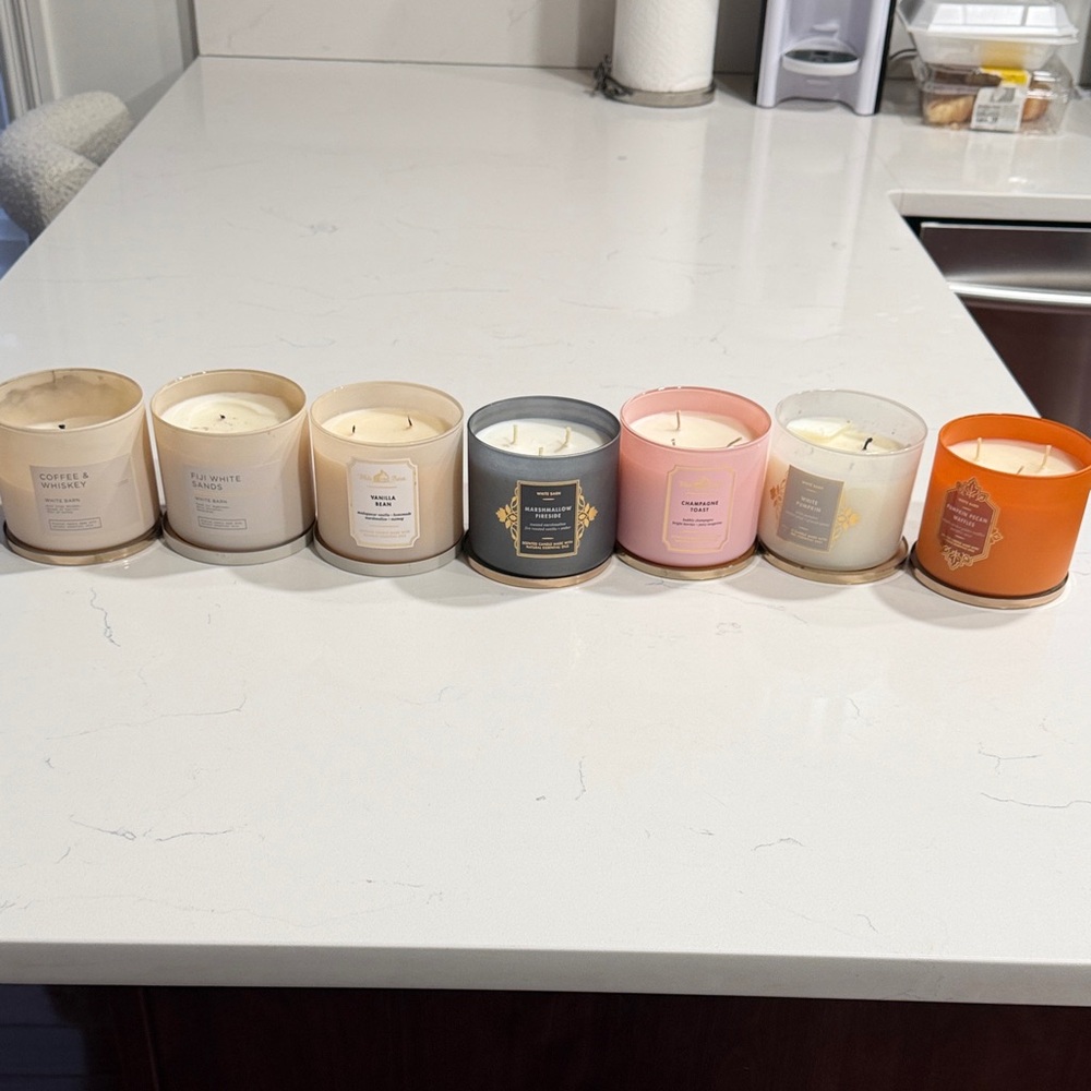 Bath & Body Works Candle Collection - Cream, Gray, Pink, Orange